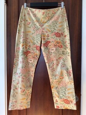 Lauren Ralph Lauren Cream Floral  Cotton Pants